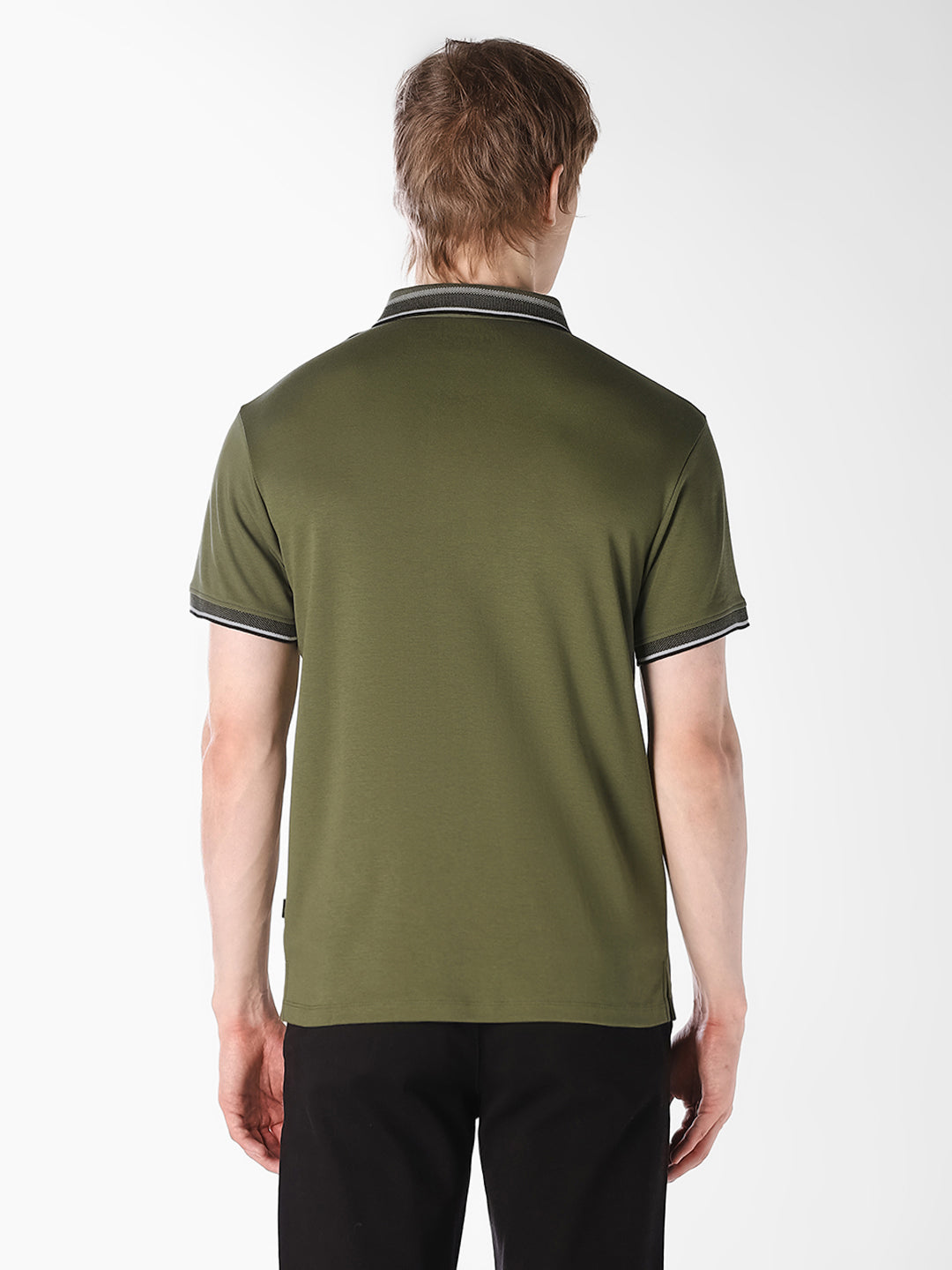 Olive Green Contrast Tipping Polo