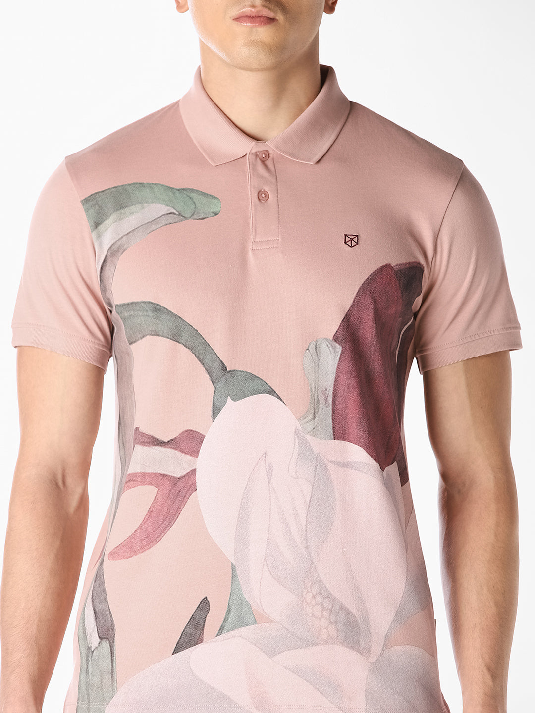 Lilac Printed Cotton Polo