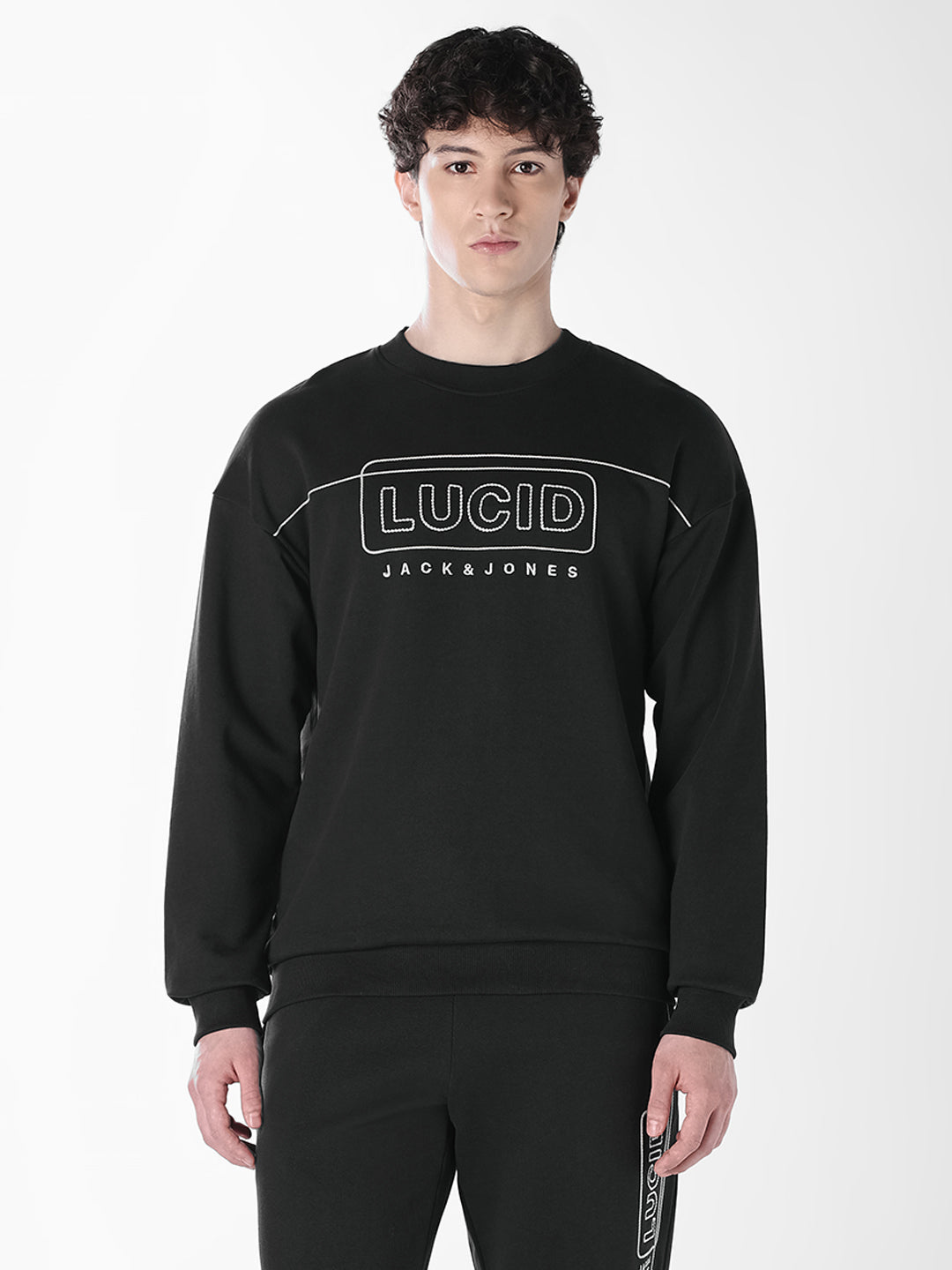 Black Typographic Print Sweatshirt