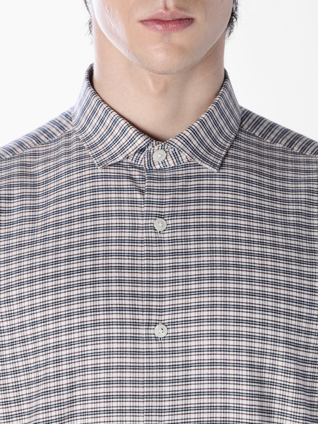 Micro Check Cotton Shirt