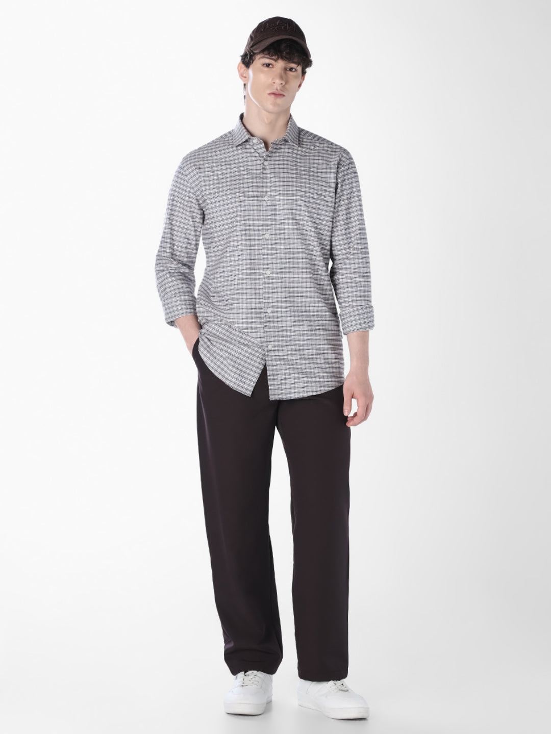 Micro Check Cotton Shirt
