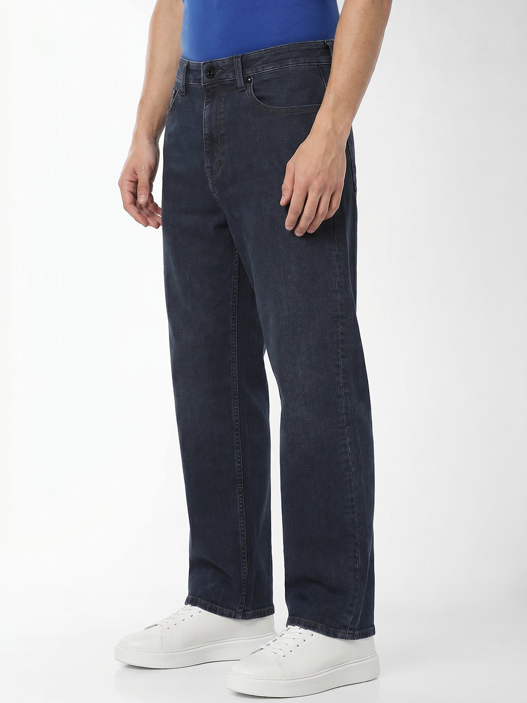 Dark Blue Washed Dario Loose Fit Jeans