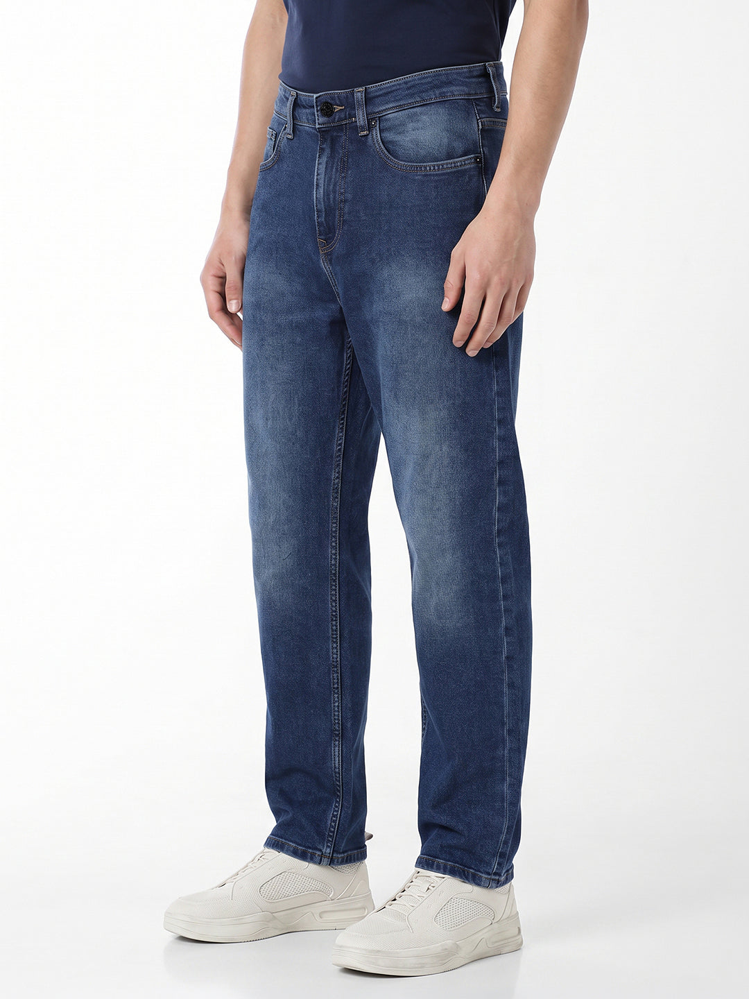 Blue High Rise Loose Fit Jeans