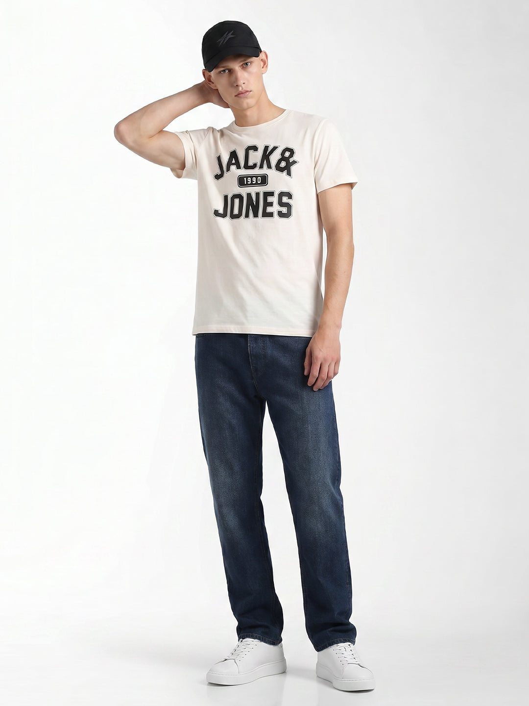 Dark Blue Washed Dario Loose Fit Jeans