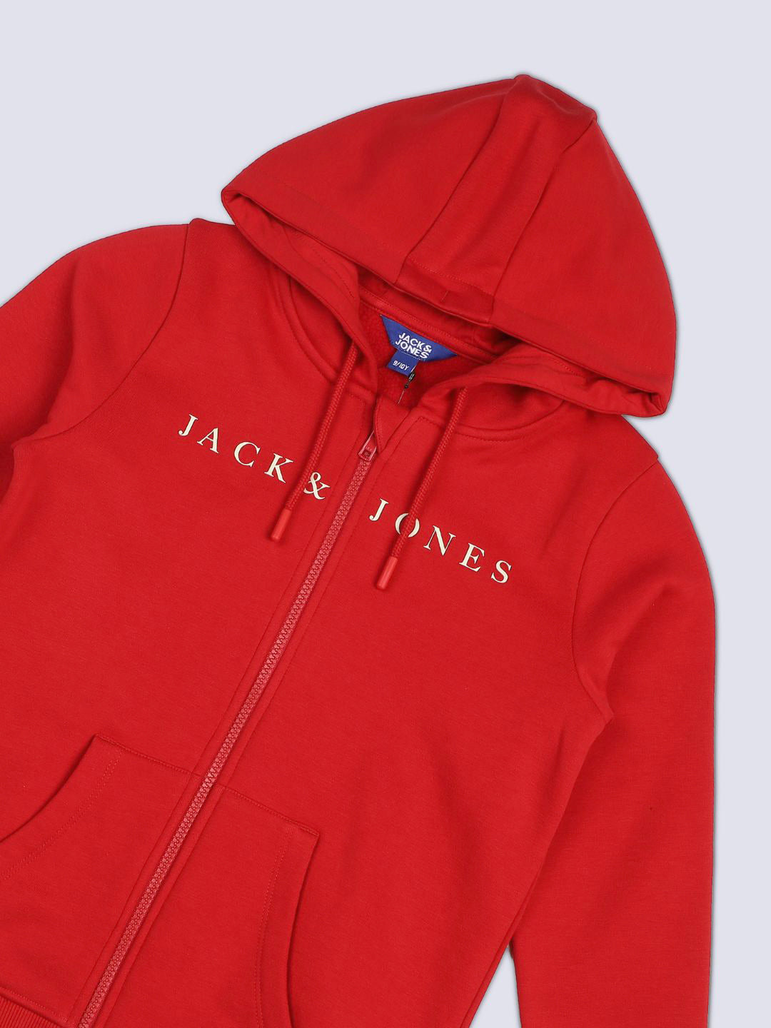 Boys Red Printed Hoodie