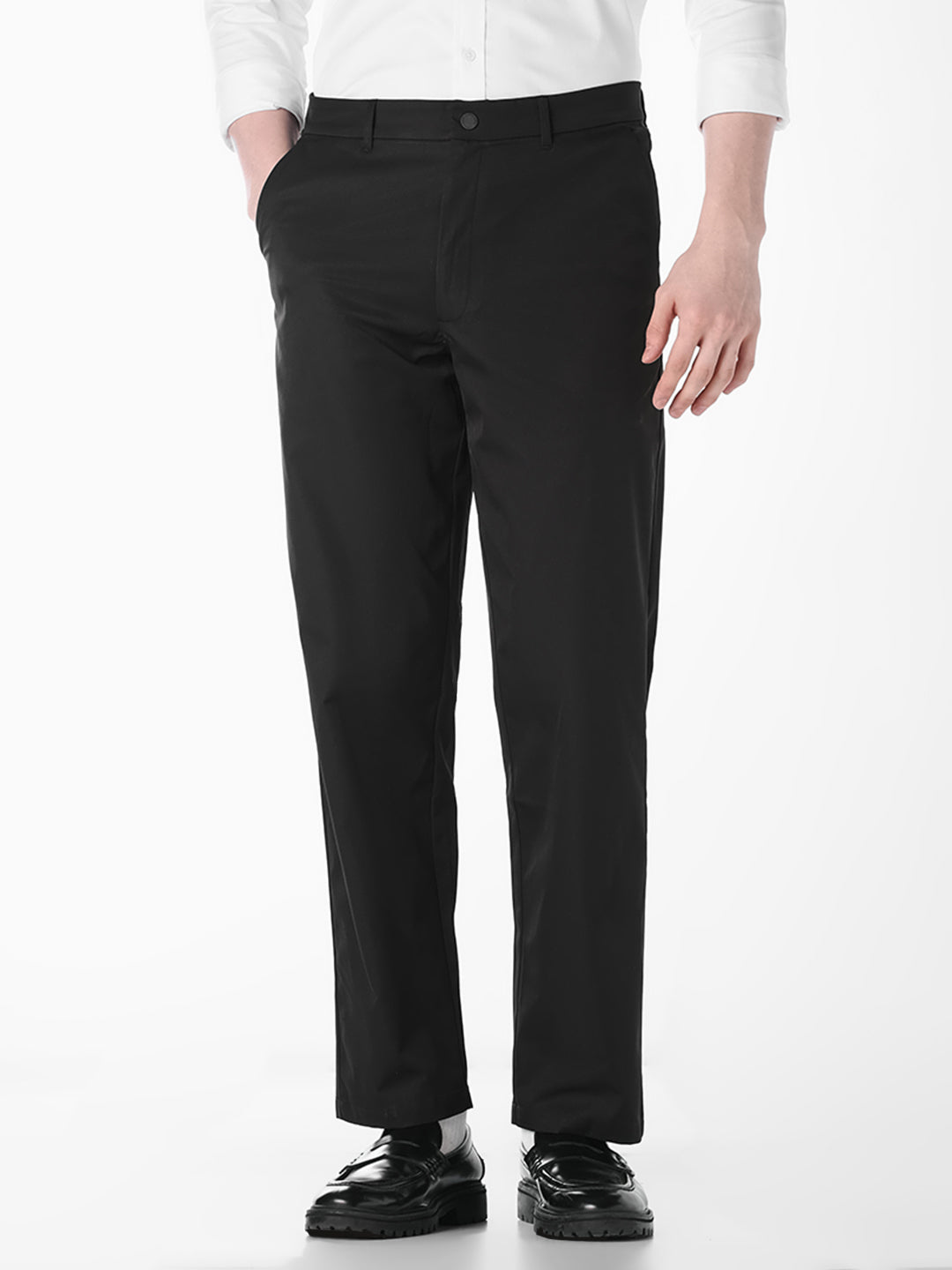 Black Regular Fit Chinos