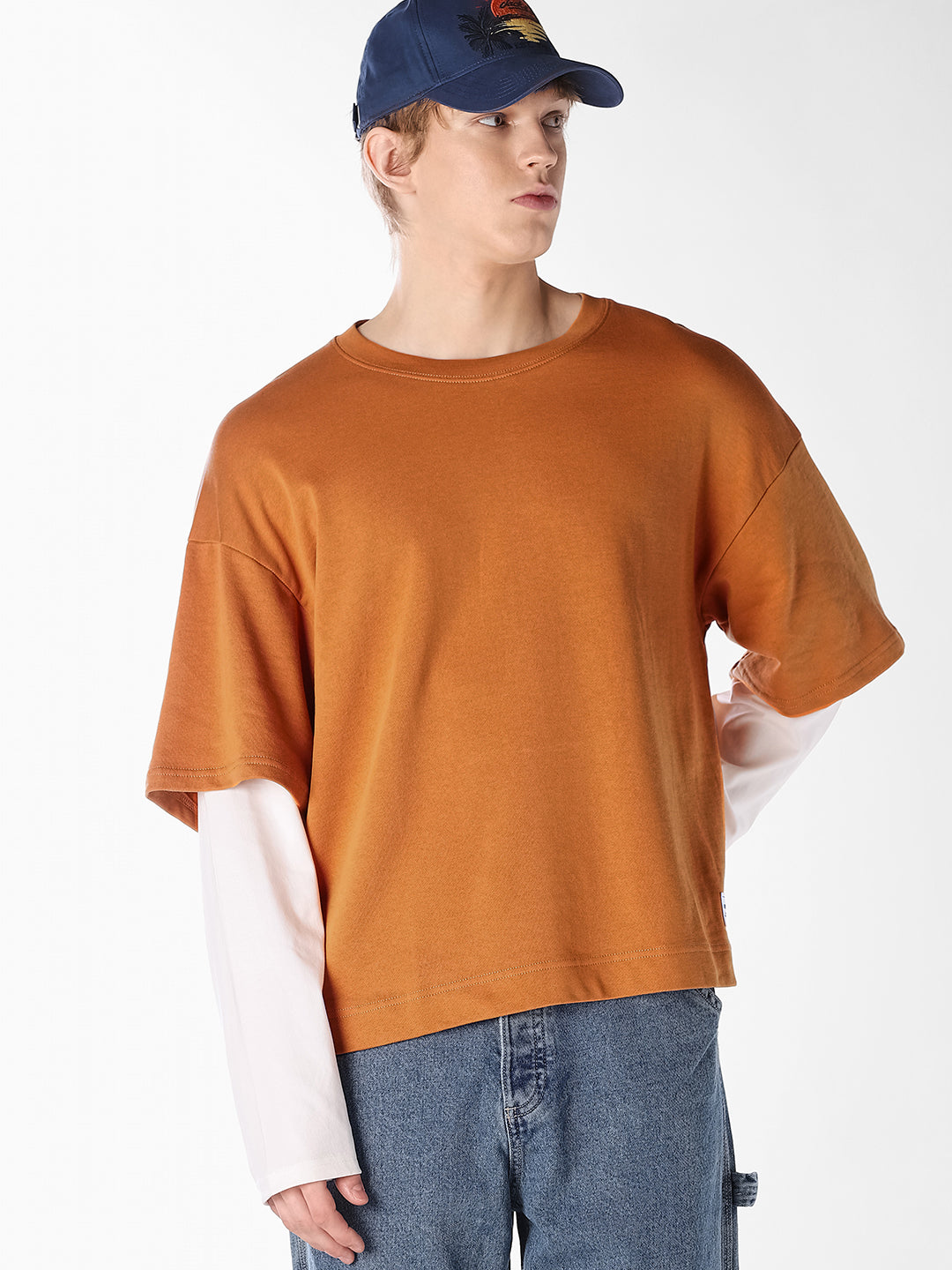 Orange Double Layered Sweatshirt