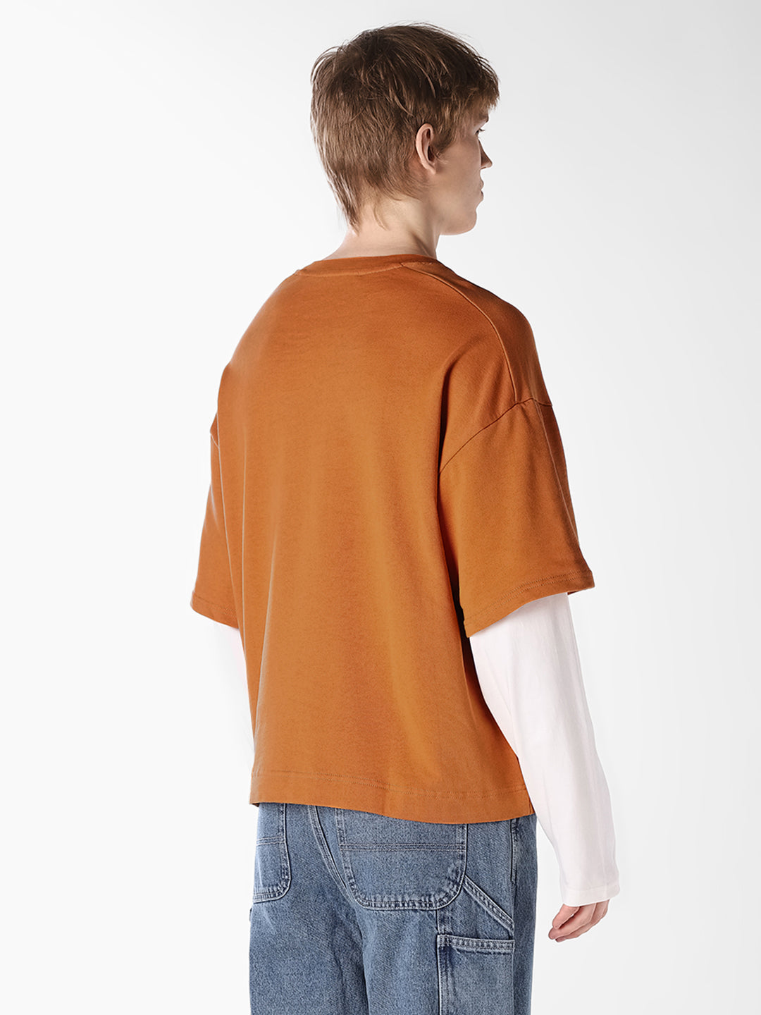 Orange Double Layered Sweatshirt