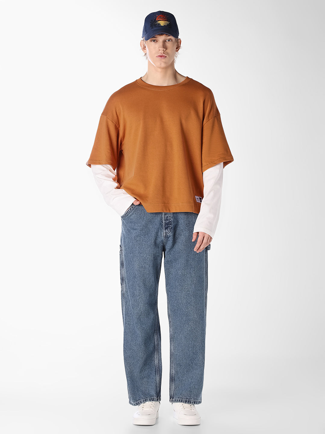 Orange Double Layered Sweatshirt