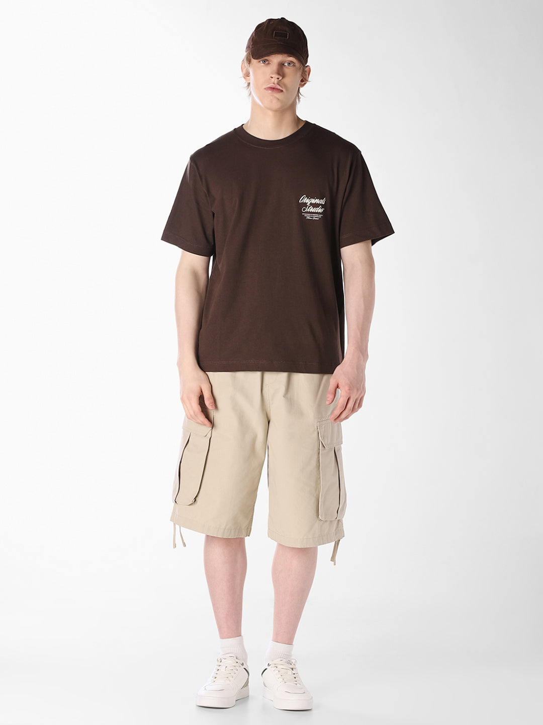 Brown Typographic Crew Neck T-shirt