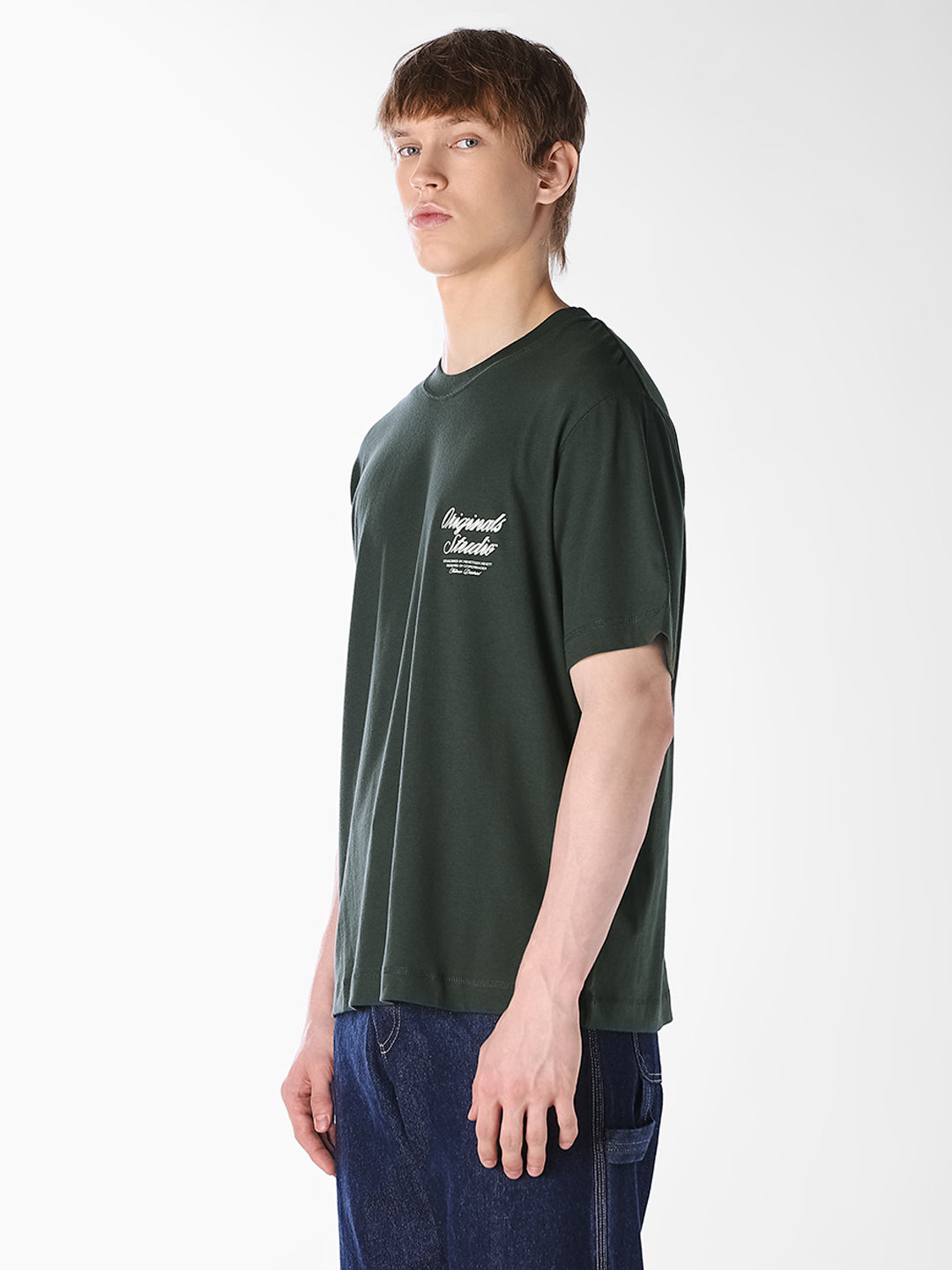 Green Typographic Crew Neck T-shirt