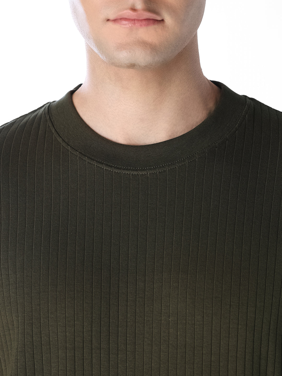 Dark Green Textured T-shirt