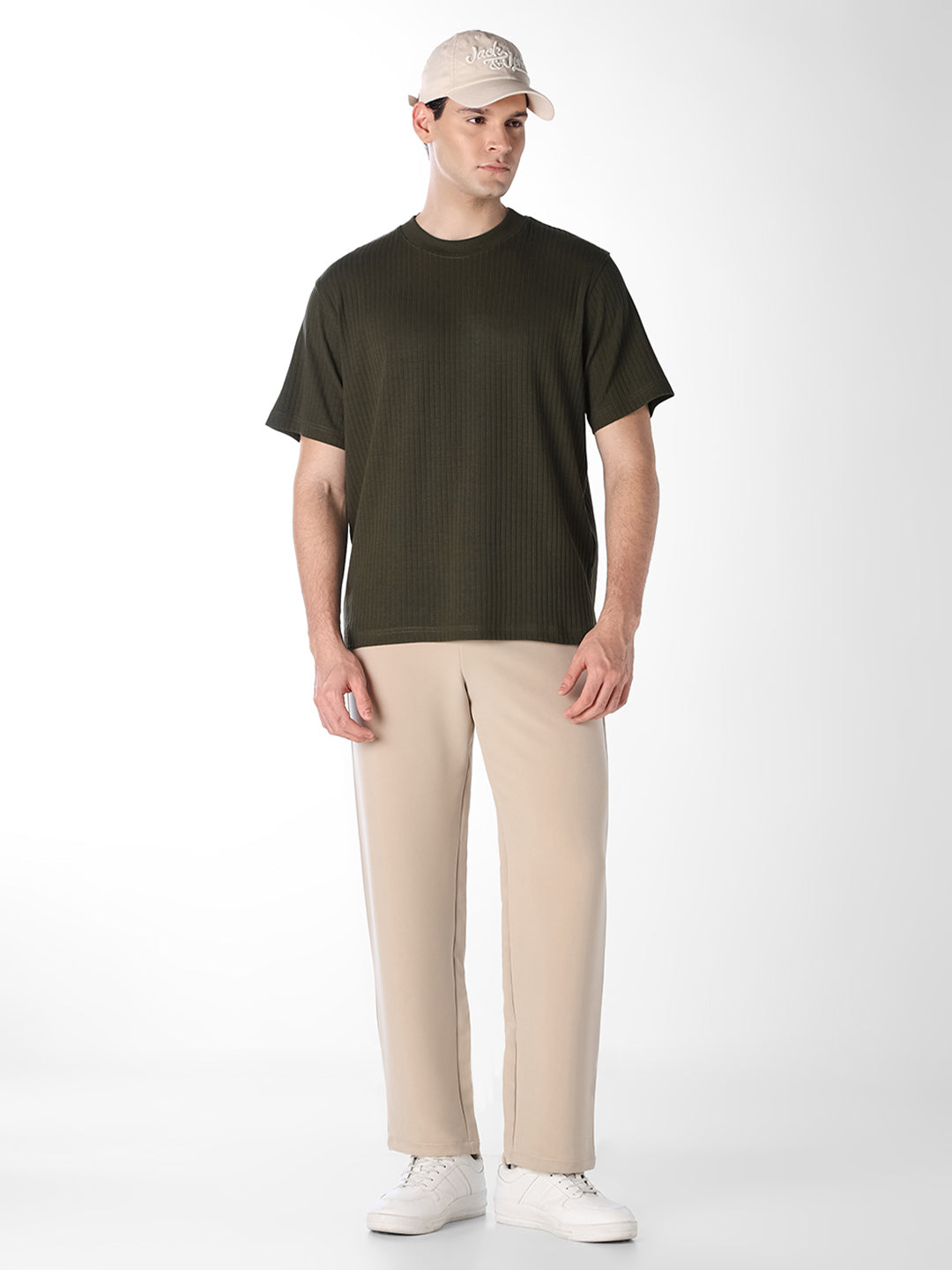 Dark Green Textured T-shirt