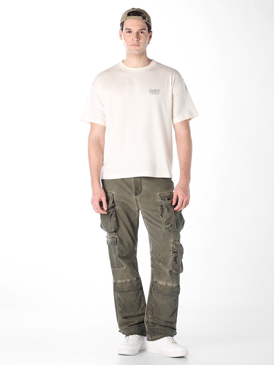 White Printed Boxy Fit T-shirt