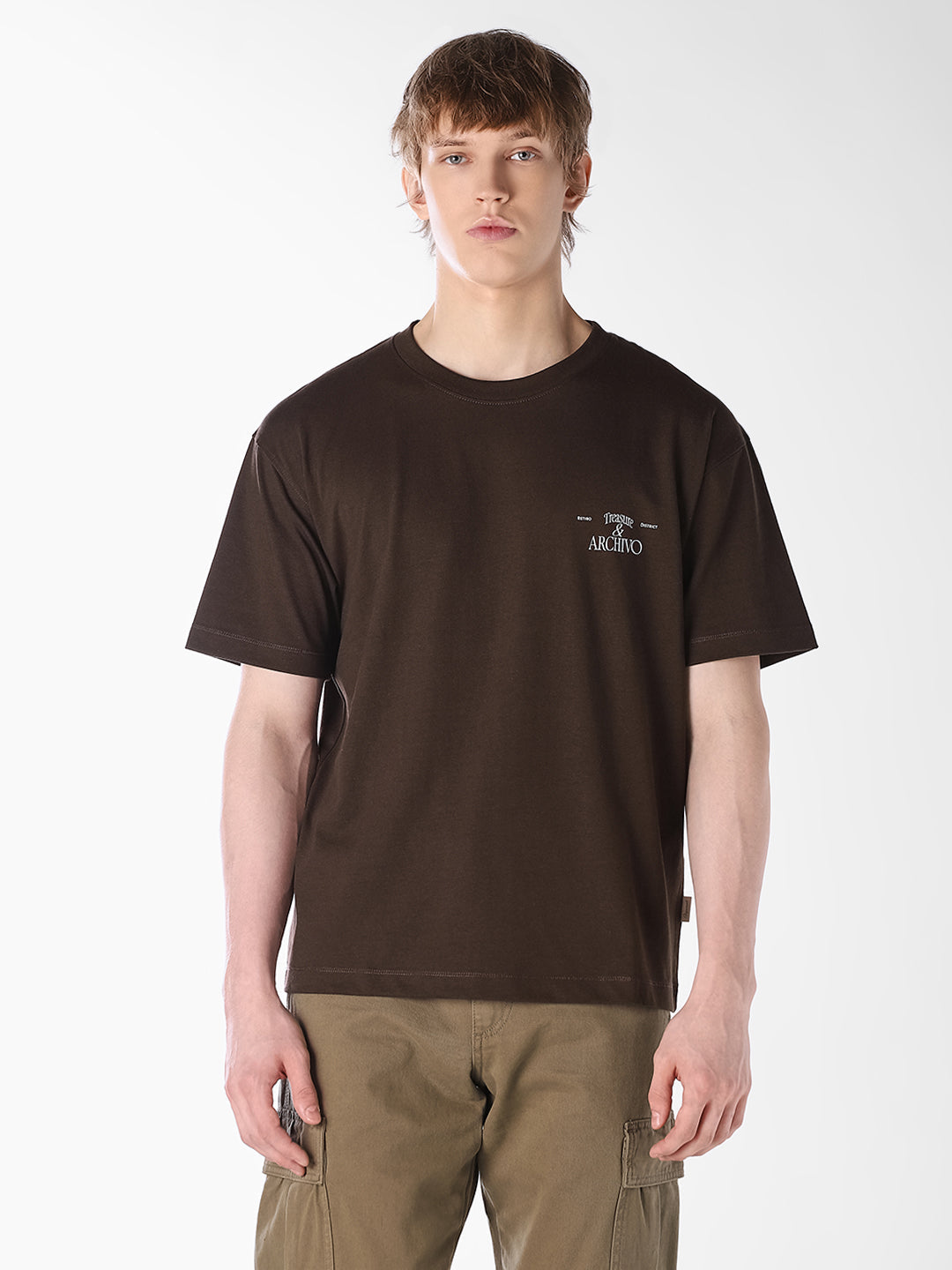 Dark Brown Printed T-shirt