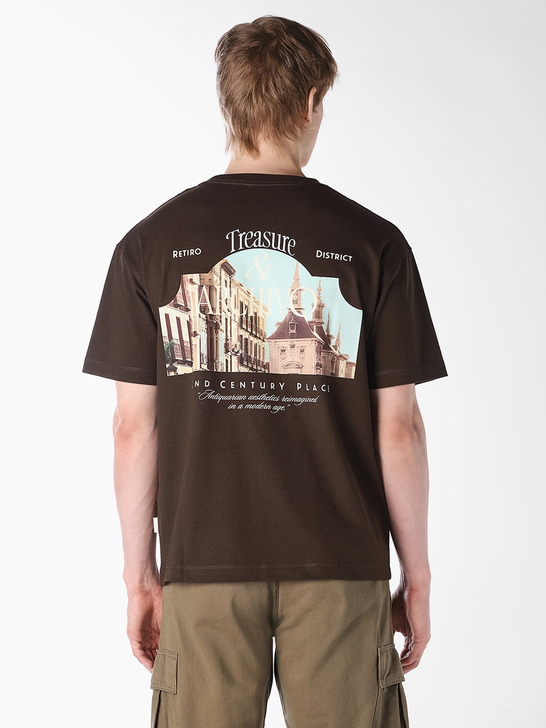 Dark Brown Printed T-shirt