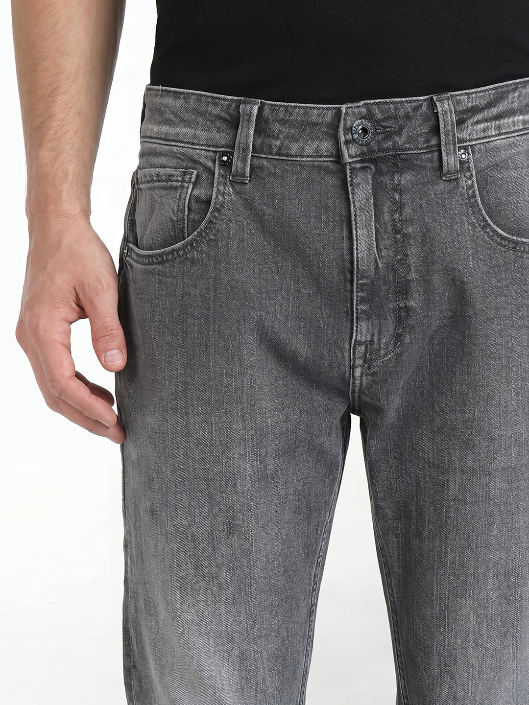 Grey Light Wash Bootcut Jeans