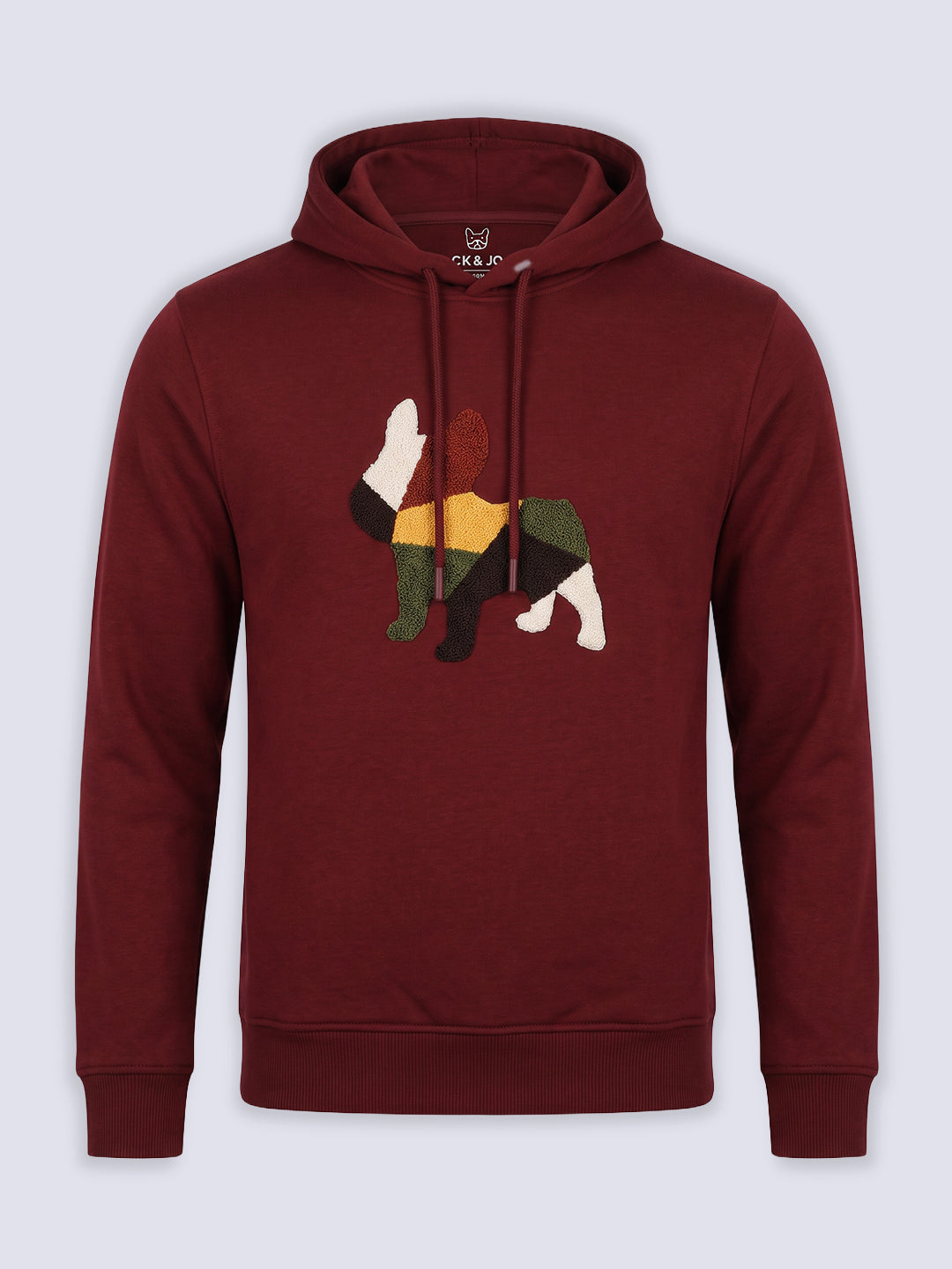 Boys Maroon Printed Hoodie
