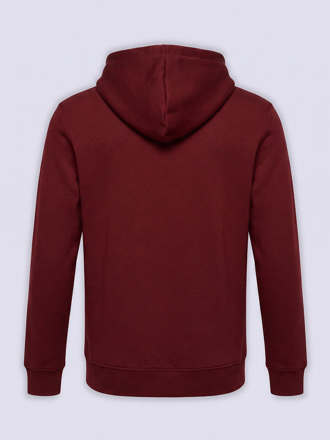 Boys Maroon Printed Hoodie