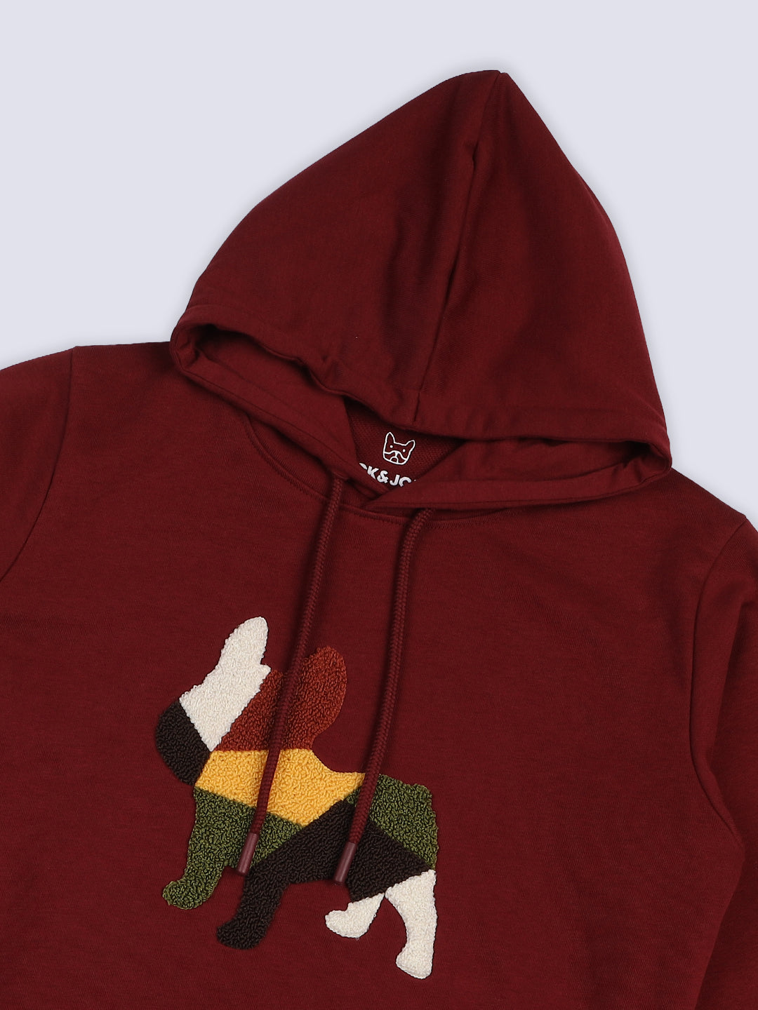 Boys Maroon Printed Hoodie