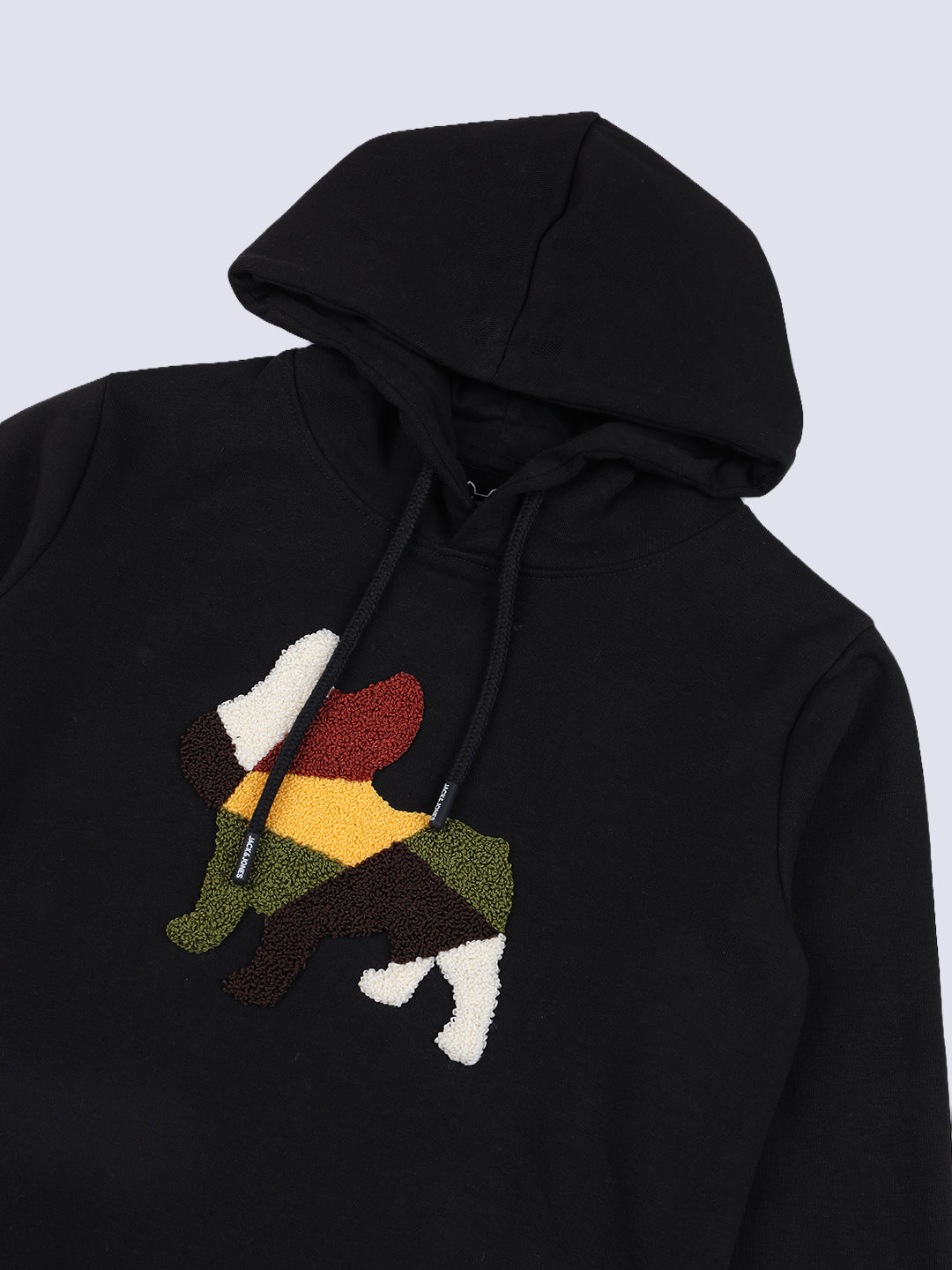 Boys Black Printed Hoodie