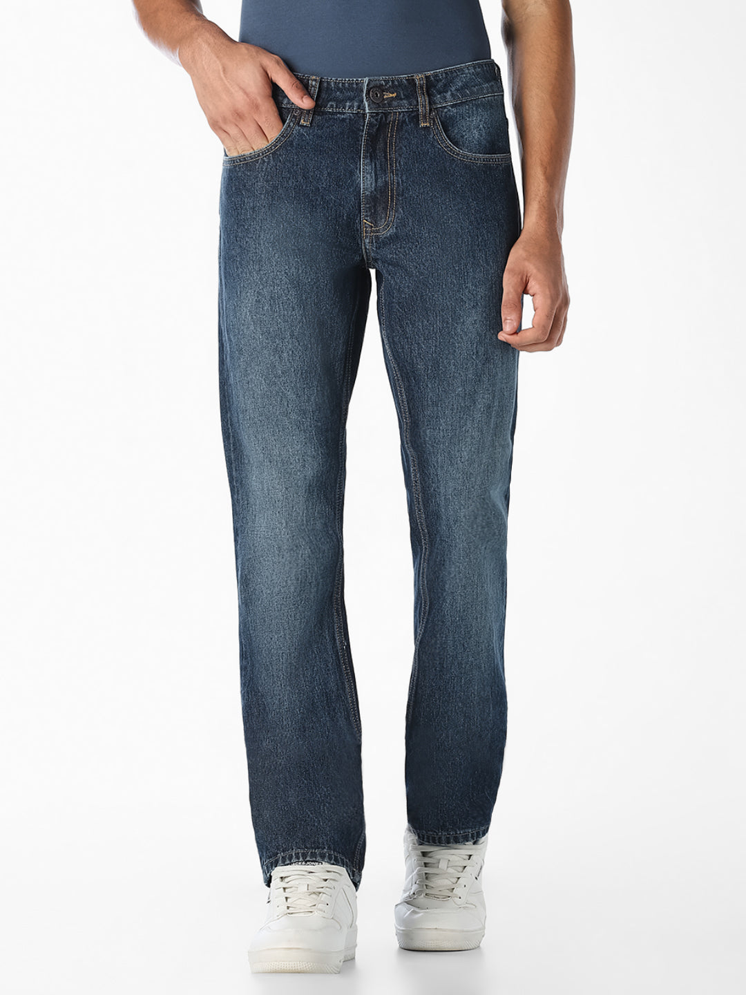 Blue Washed Regular Fit Jeans