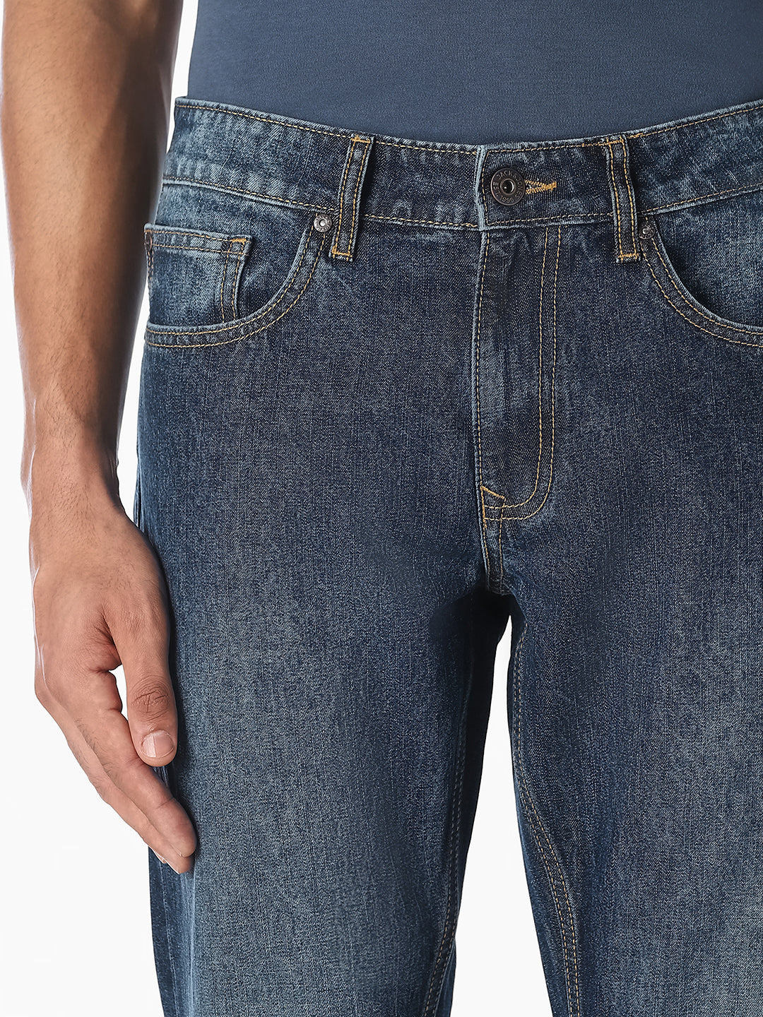 Blue Washed Regular Fit Jeans
