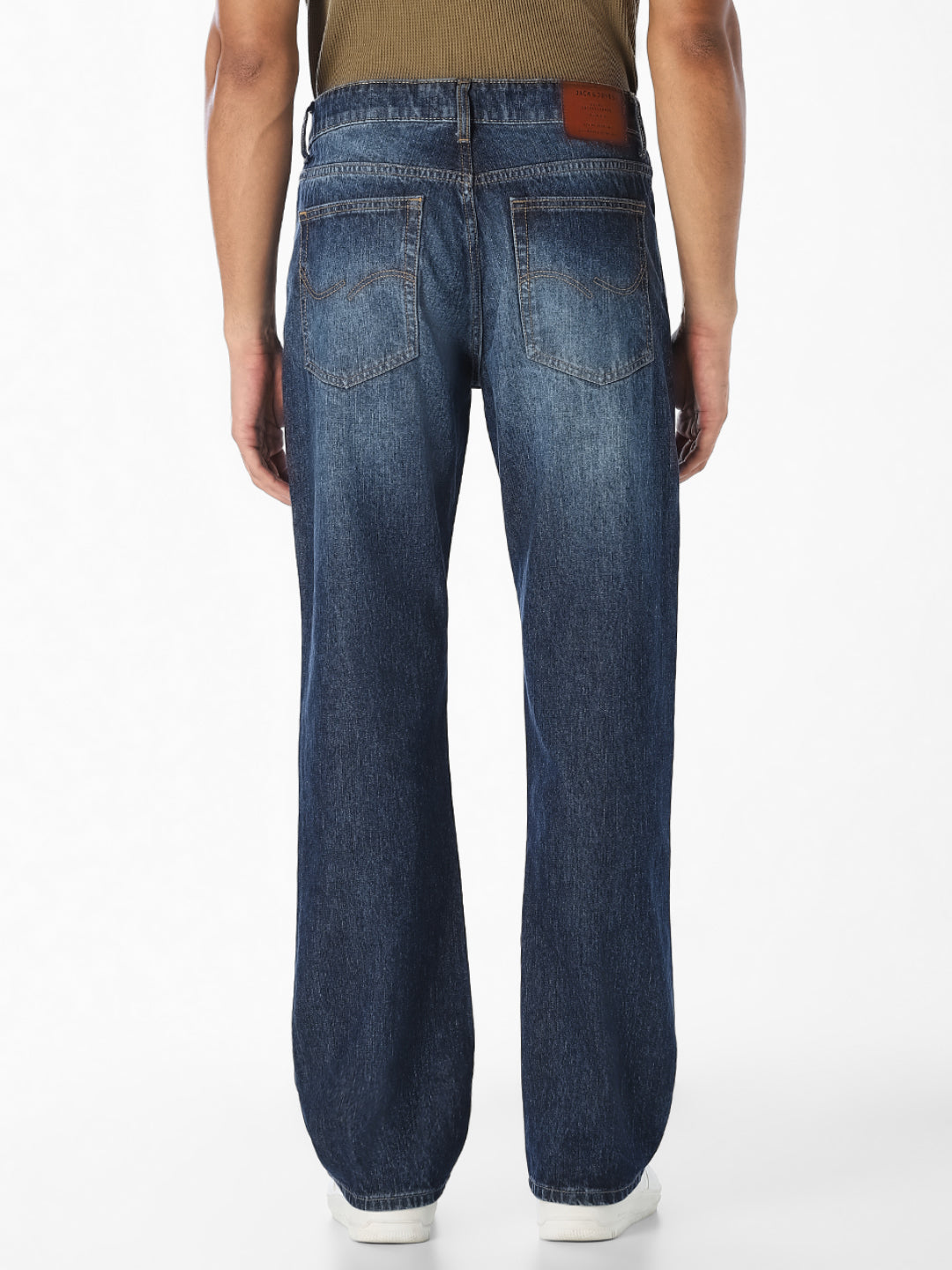 Dark Blue Washed Bootcut Jeans