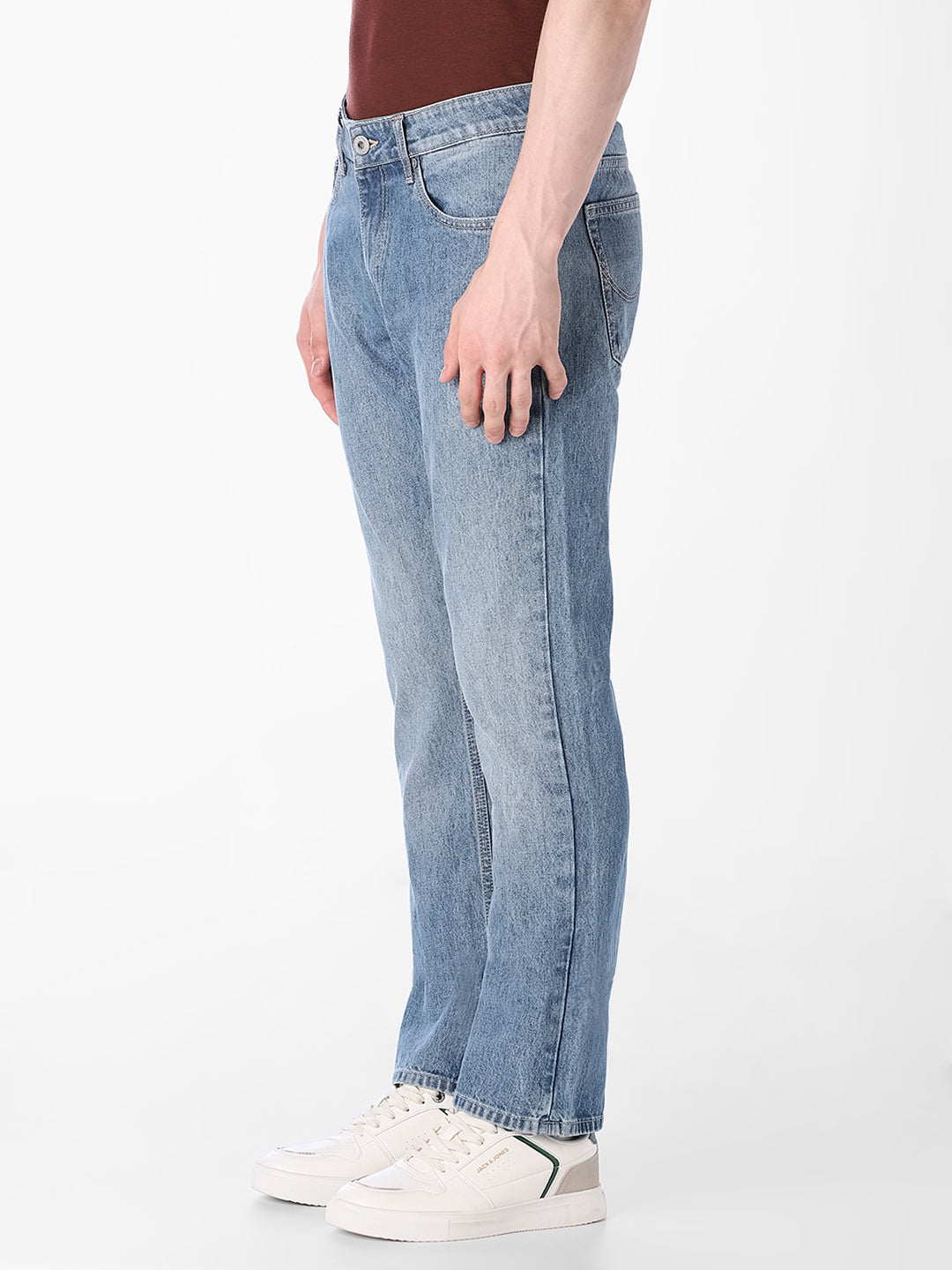 Light Blue Wash Straight Fit Jeans