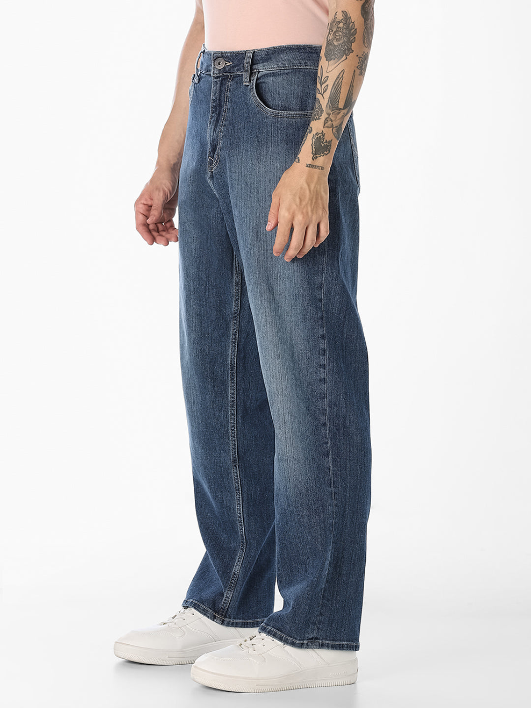 Blue 5 Pocket Loose Fit Jeans