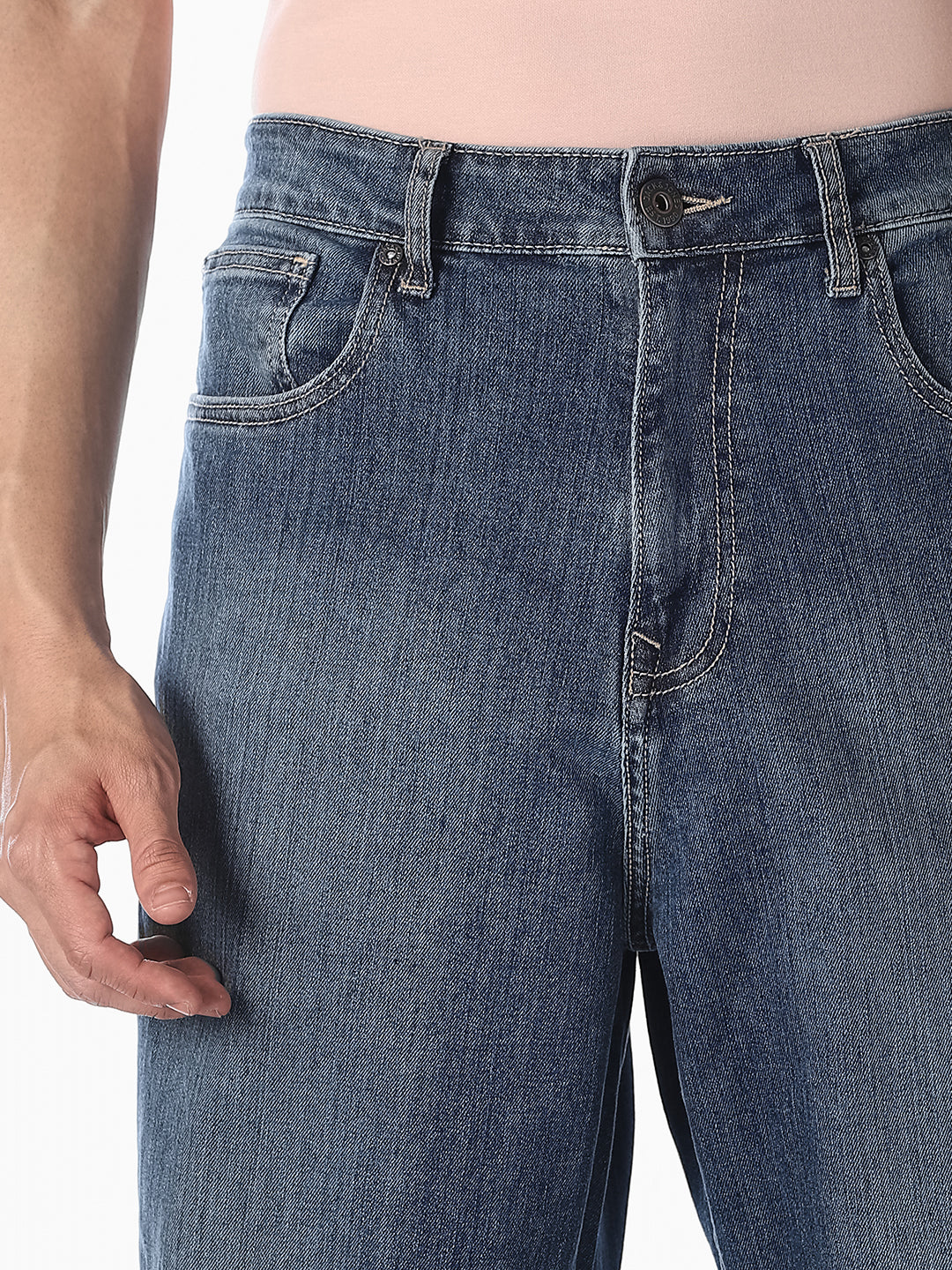 Blue 5 Pocket Loose Fit Jeans