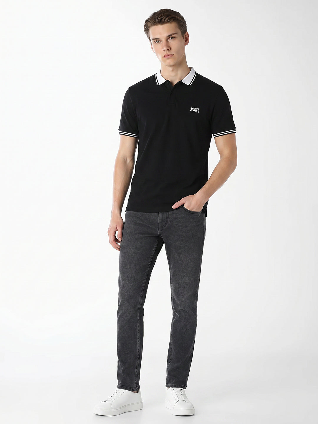 Charcoal grey wash slim fit jeans