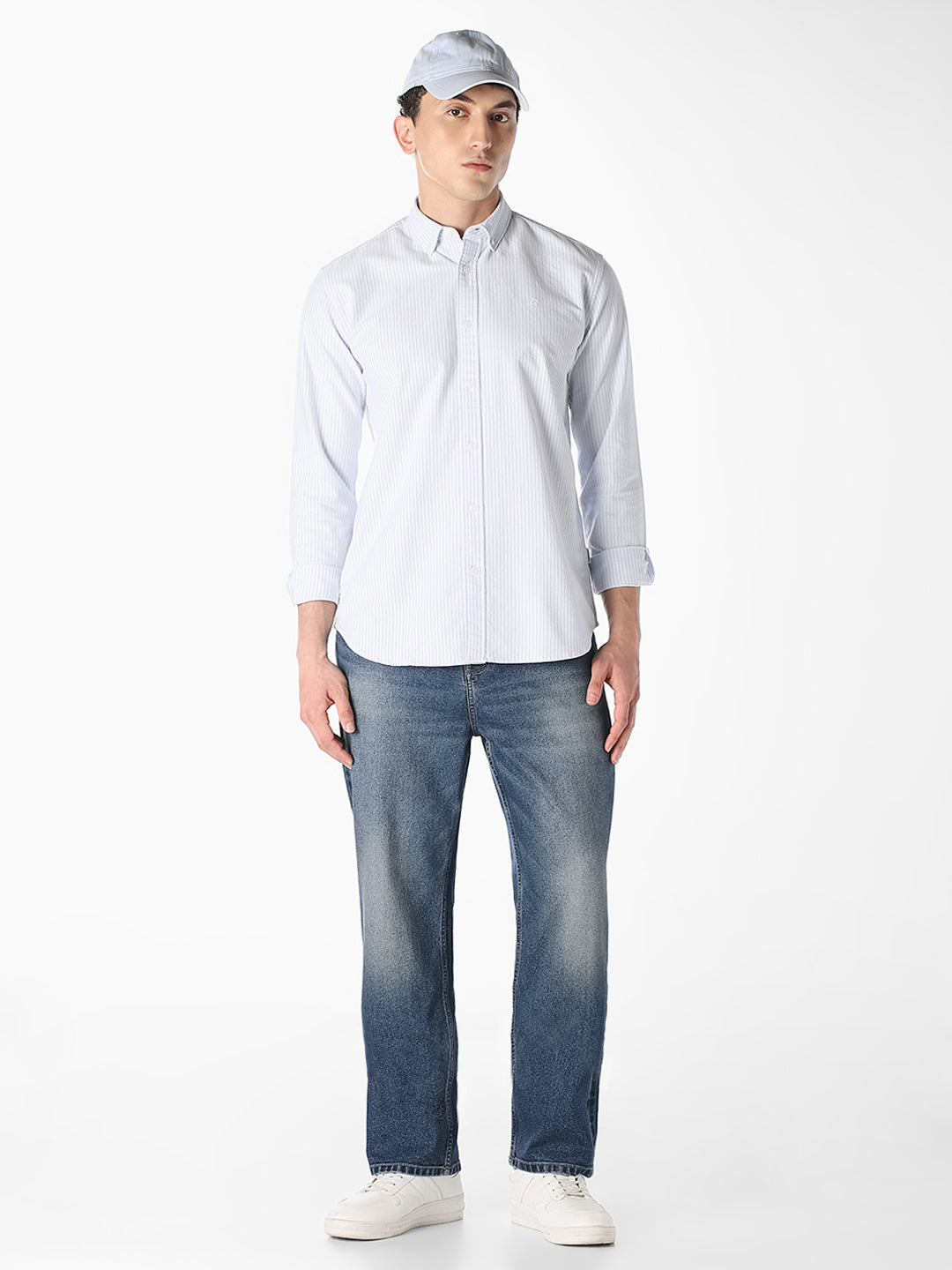 Blue Dario Cropped Loose Fit Jeans