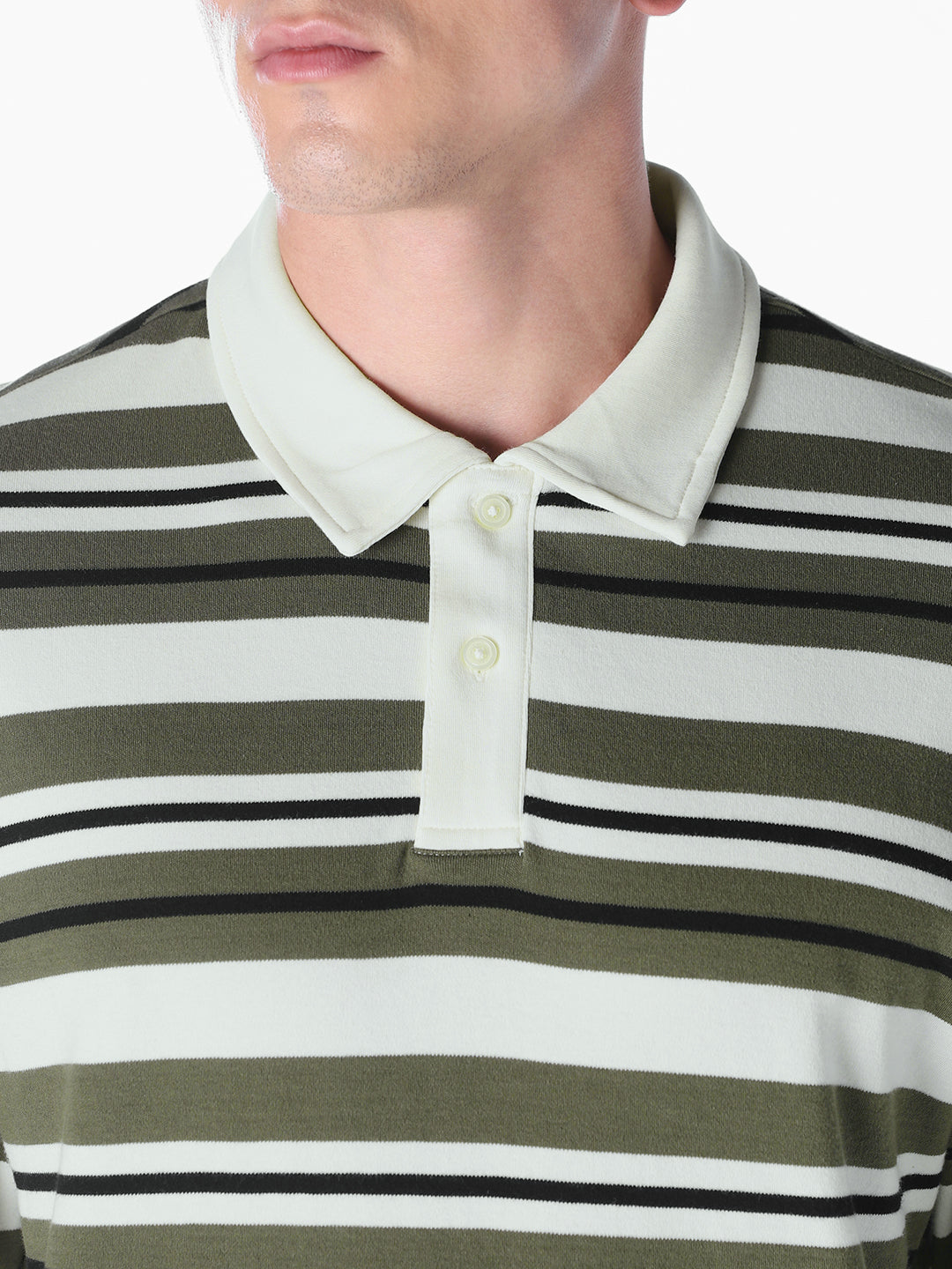 Green Striped Oversized Fit polos