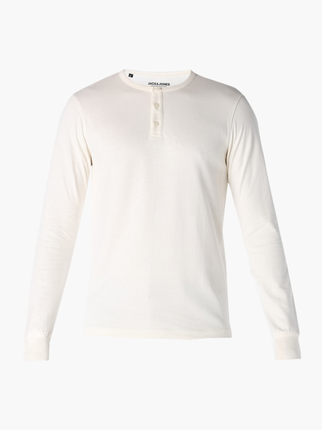 White Cotton Henley T-shirt