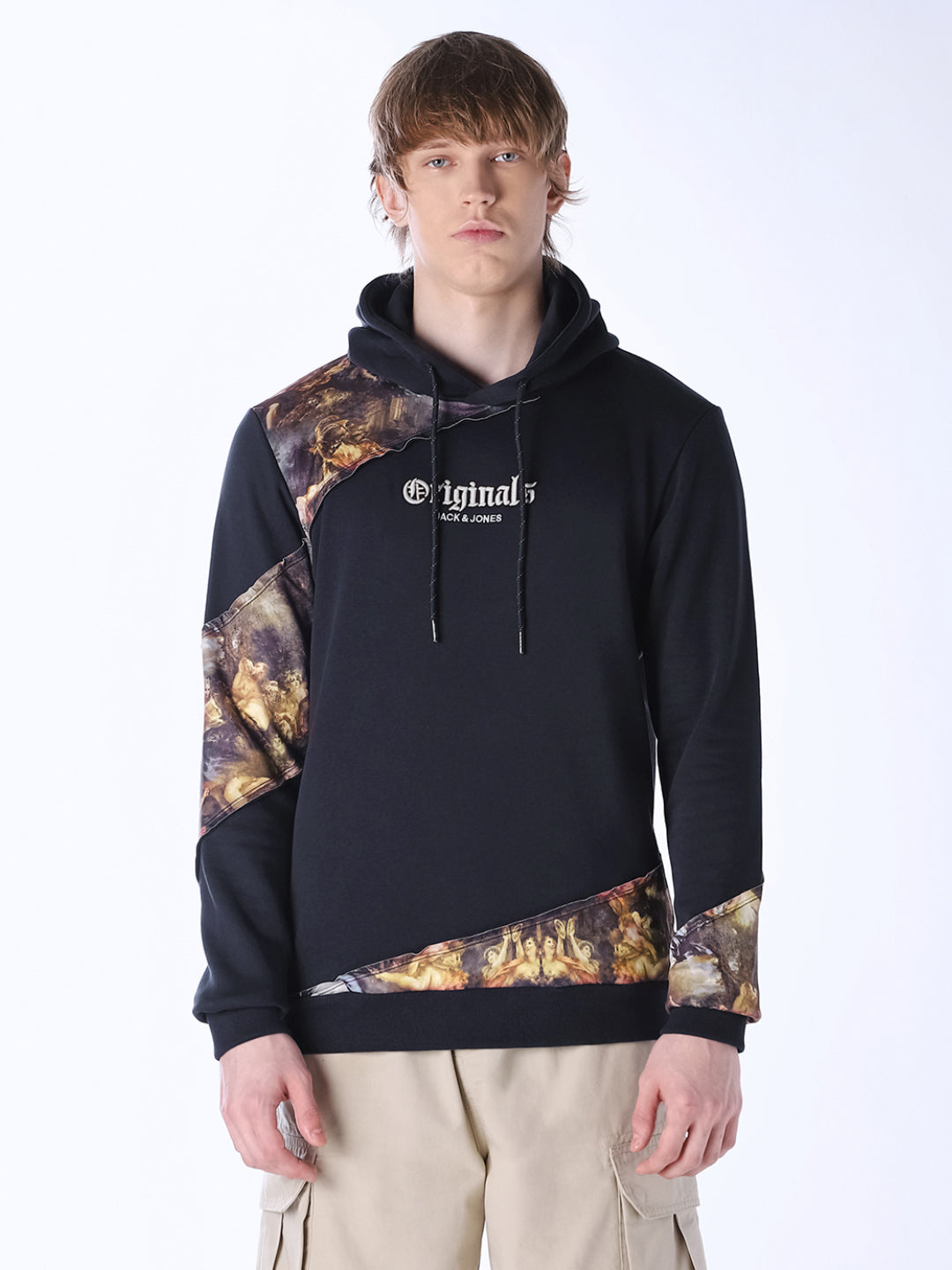 Navy Blue Printed Sweatshirt