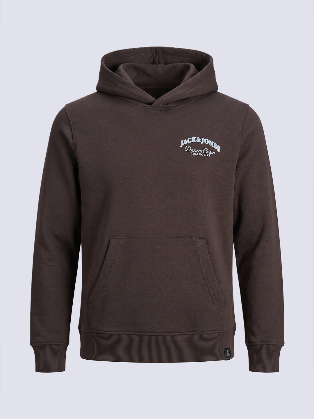 Boys Brown Printed Hoodie