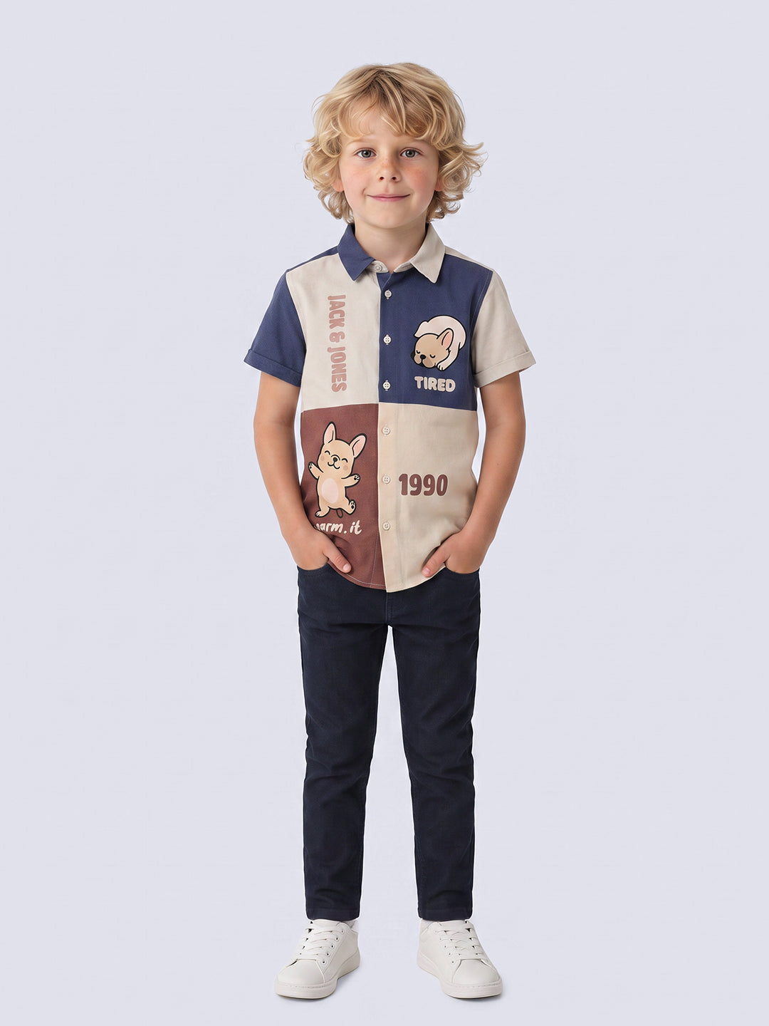 Boys Multi-Colour Colourblocked Shirt