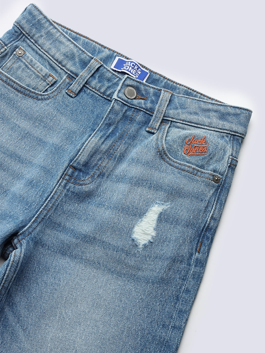 Boys Light Blue Distressed Jeans