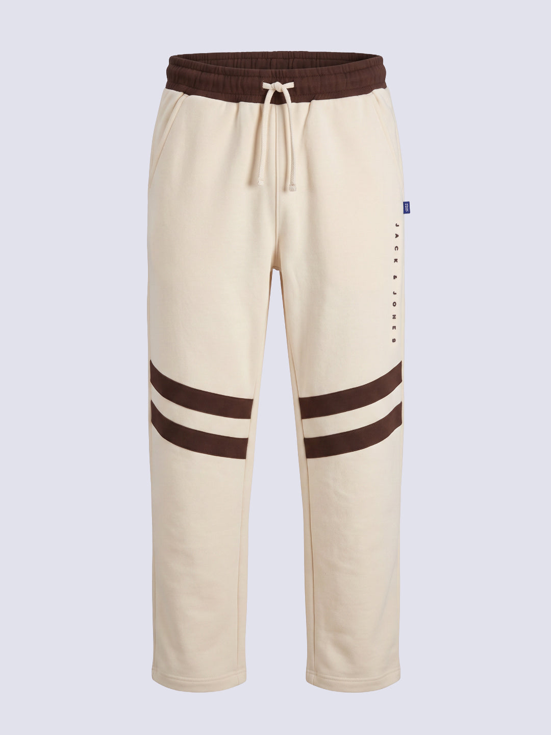 Boys Beige Printed Sweatpants