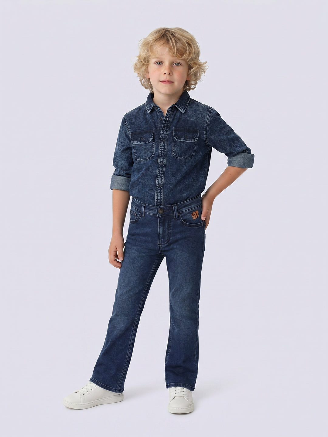 Boys Dark Wash Bootcut Jeans