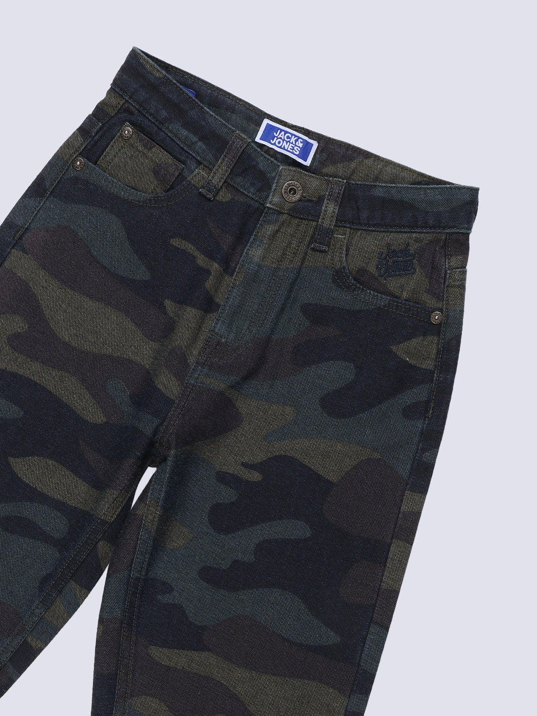 Boys Green Camo Print Jeans