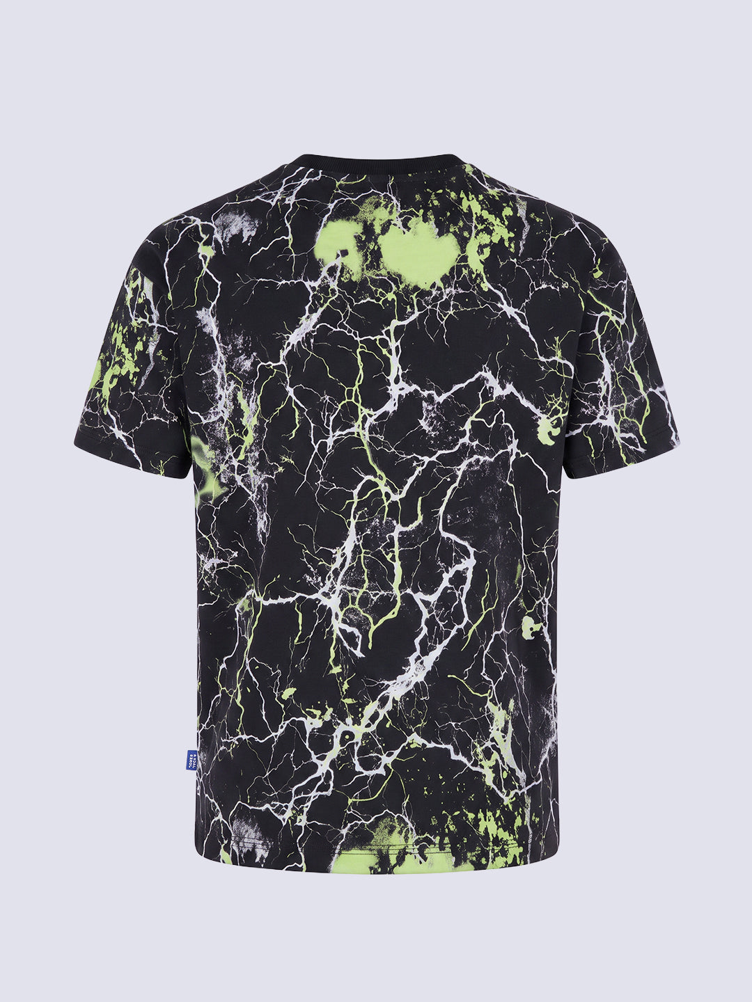 Boys Black Printed Oversized T-shirt