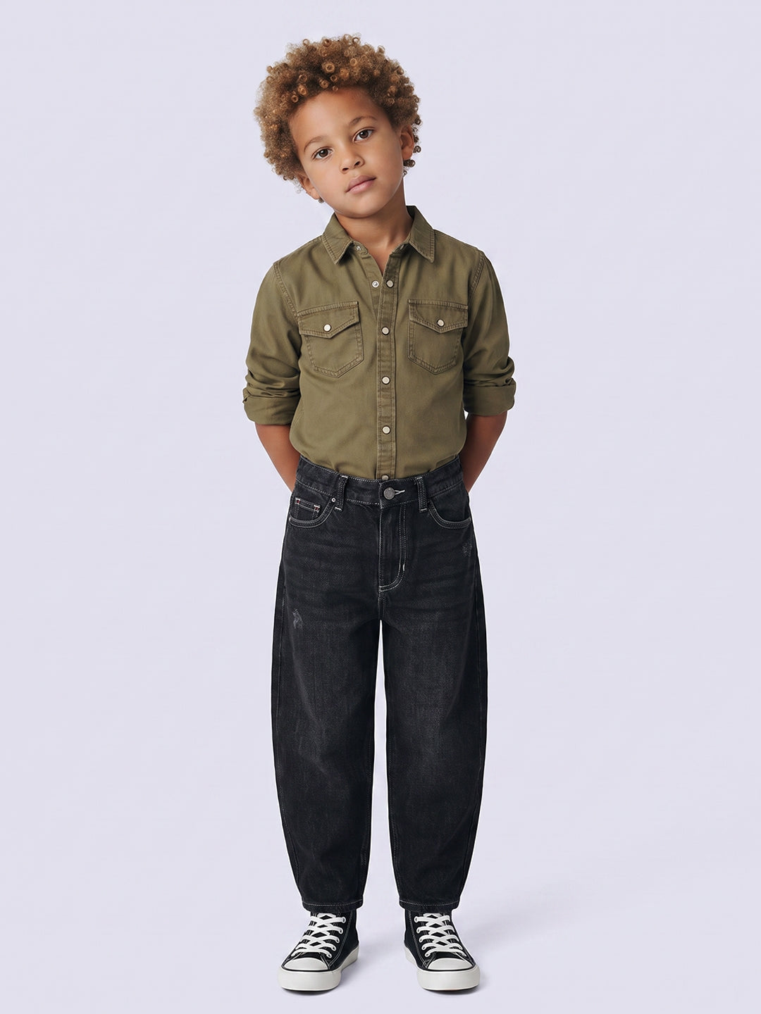 Boys Green Cotton Shirt