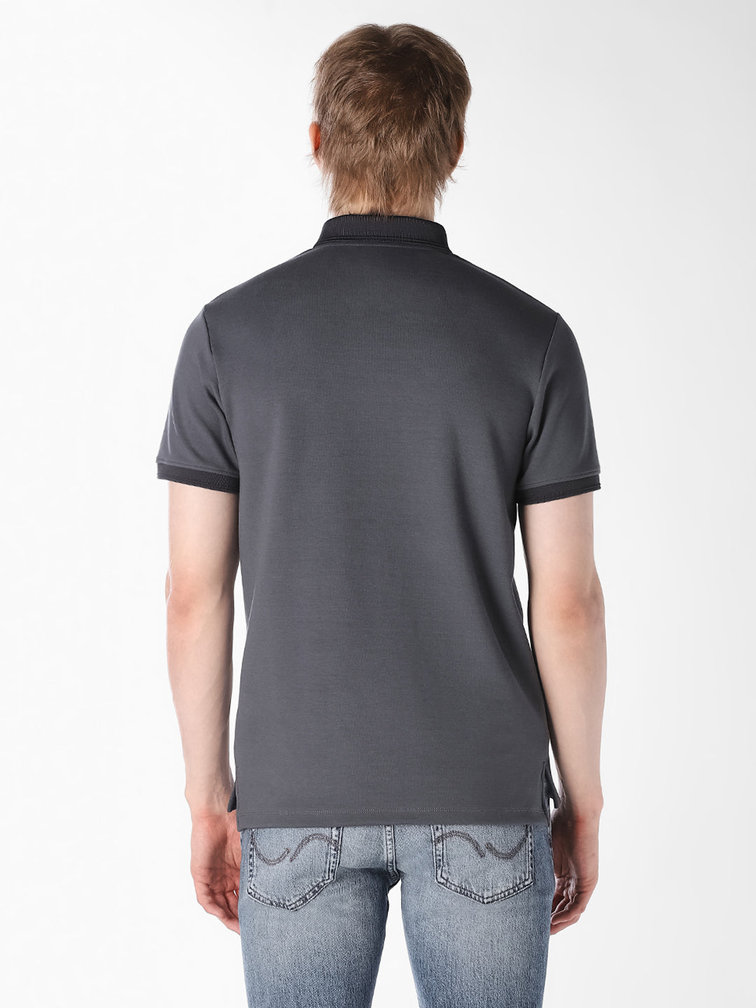 Grey Knitted Polo