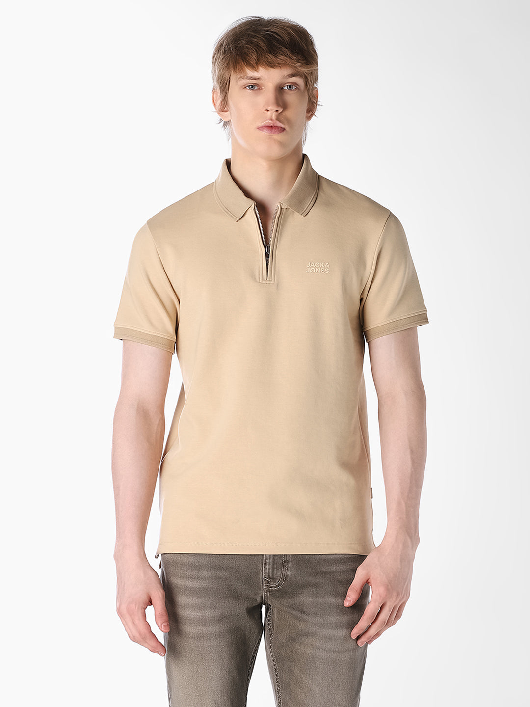 Beige Knitted Polo