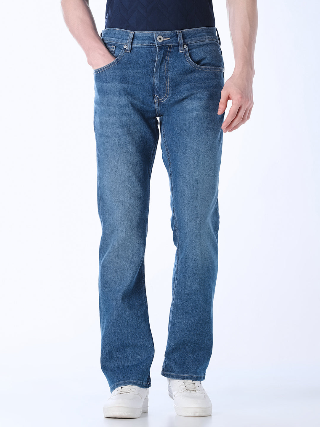 light blue bootcut jeans