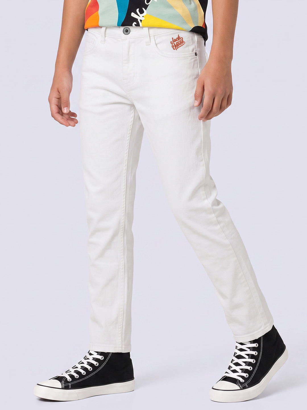 Boys White Clark Regular Fit Jeans