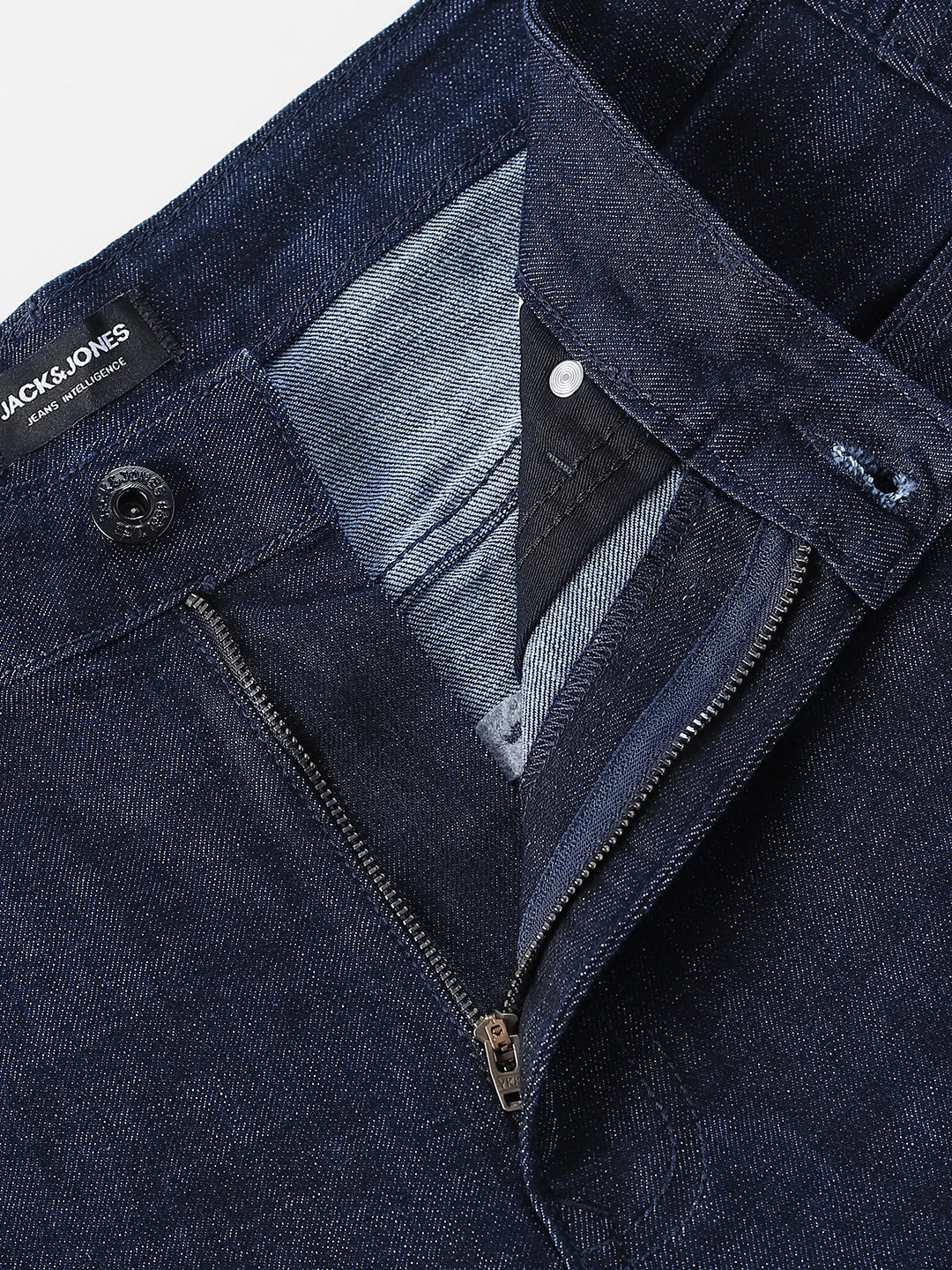 dark blue denim barrel fit jeans