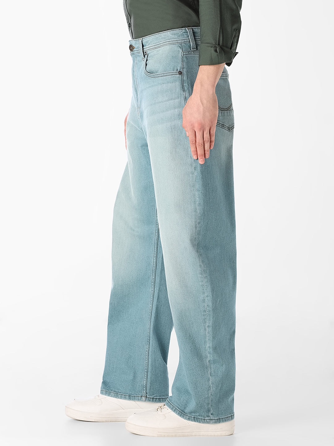 Light Blue Barrel Loose Fit Jeans